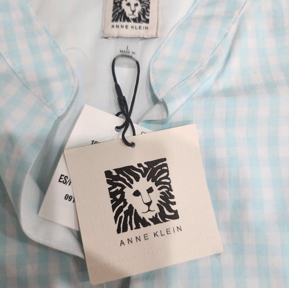 ANNE KLEIN,  NEW WITH TAGS,  Blue& White Gingham sleveless Midi dress. - Picture 11 of 16